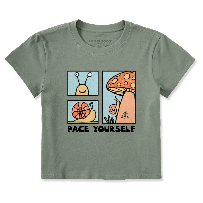 Women's Pace Yourself Snail Crusher-LITE Shrunken Tee sold by Life is Good