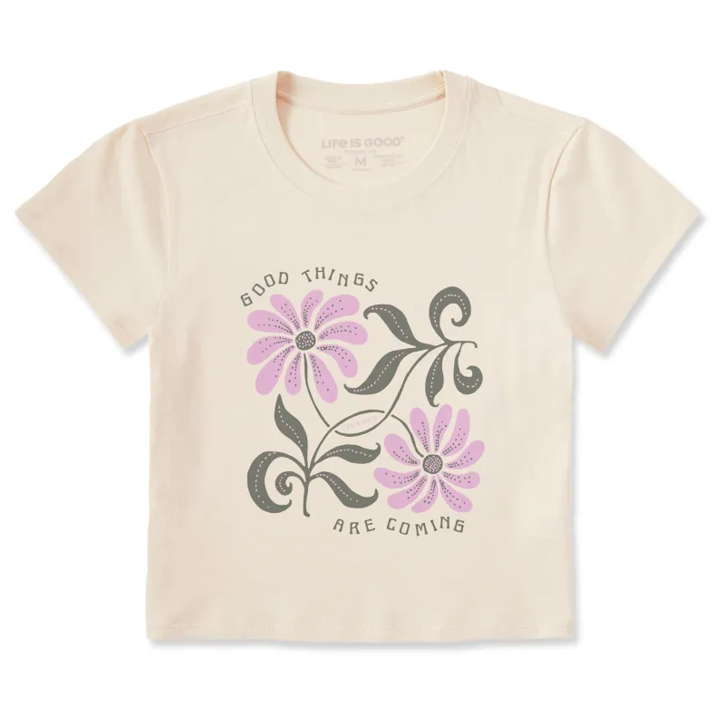 Women's Good Things are Coming Daisies Crusher-LITE Shrunken Tee sold by Life is Good