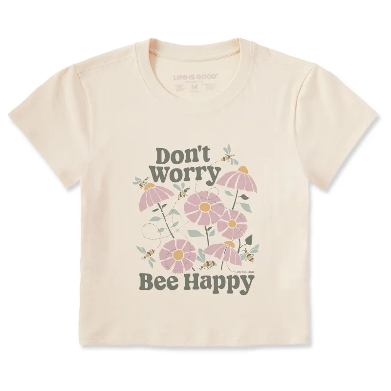 Women's Don't Worry Bee Happy Crusher-LITE Shrunken Tee sold by Life is Good