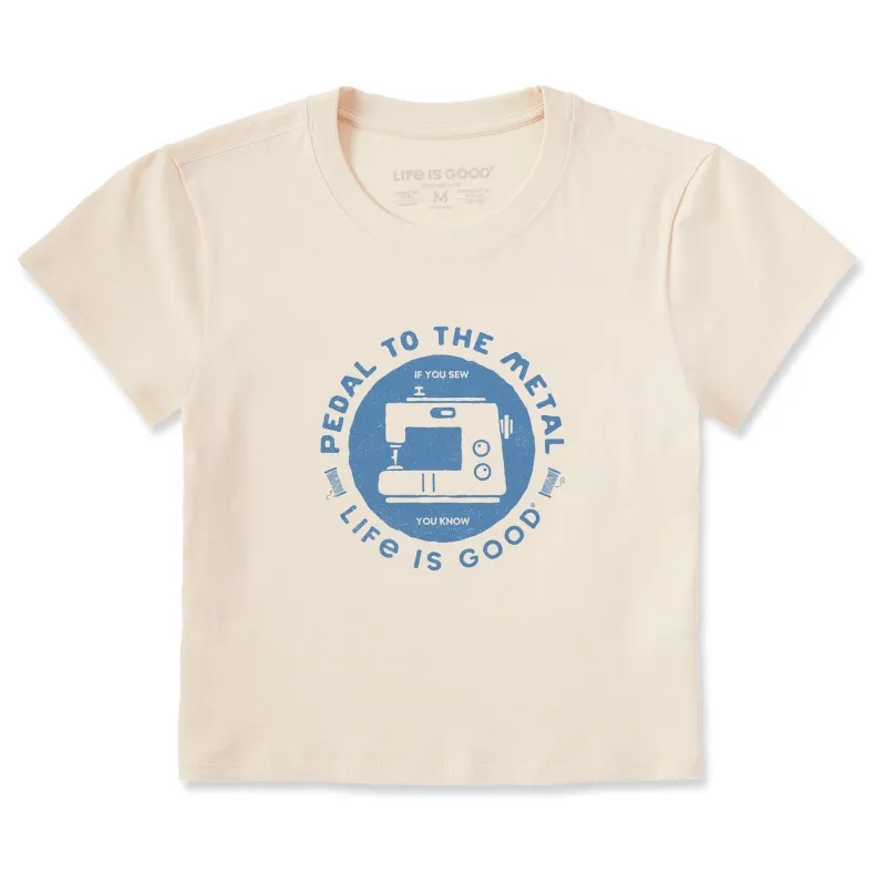 Women's Pedal to the Metal Sewing Crusher-LITE Shrunken Tee sold by Life is Good