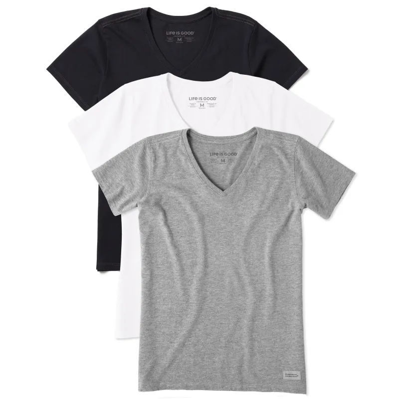 Women's Solid 3-Pack Crusher LITE Vee Multi made by Life is Good