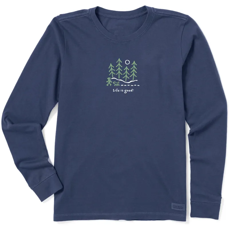 Women's Moonlight Woods Long Sleeve Crusher Tee sold by Life is Good