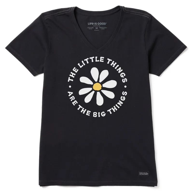 Women's Little Things Daisy Short Sleeve Crusher Vee sold by Life is Good