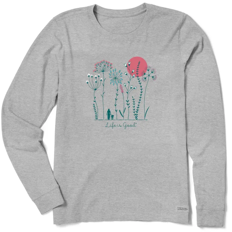 Women's Wildflower Walk Long Sleeve Crusher Tee made by Life is Good