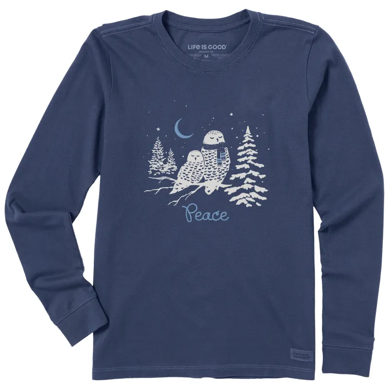 Women's Peace Owls Long Sleeve Crusher Tee made by Life is Good