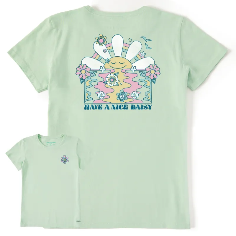 Women's Have a Nice Daisy Sunrise Short Sleeve Crusher-LITE Tee sold by Life is Good