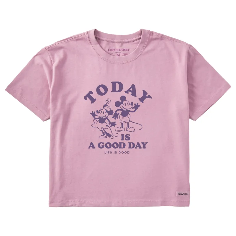 Women's Today is a Good Day Willie Short Sleeve Crusher Boxy Tee sold by Life is Good