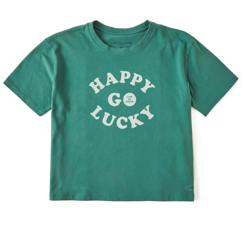 Women's Happy Go Lucky Short Sleeve Crusher Boxy Tee sold by Life is Good