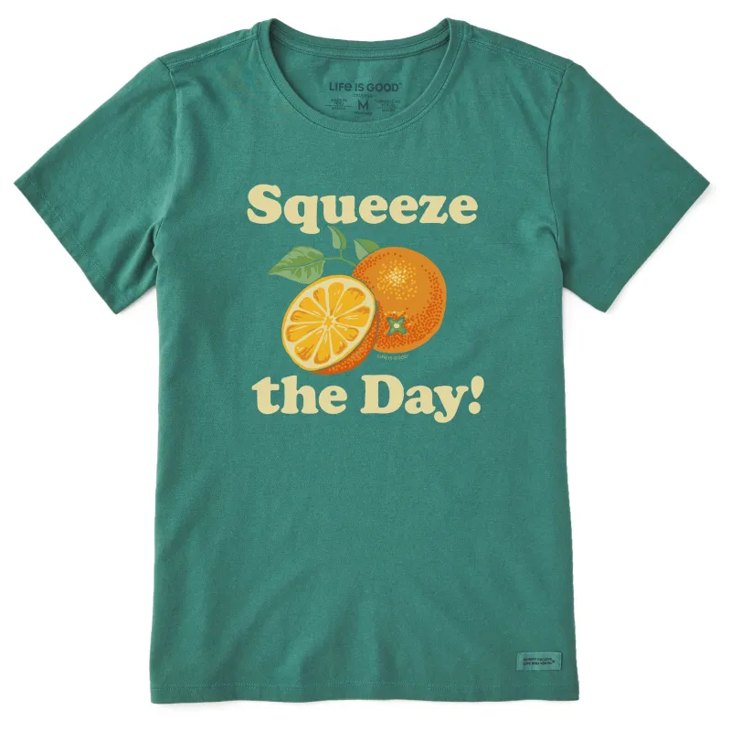 Women's Squeeze the Day Oranges Short Sleeve Crusher Tee sold by Life is Good