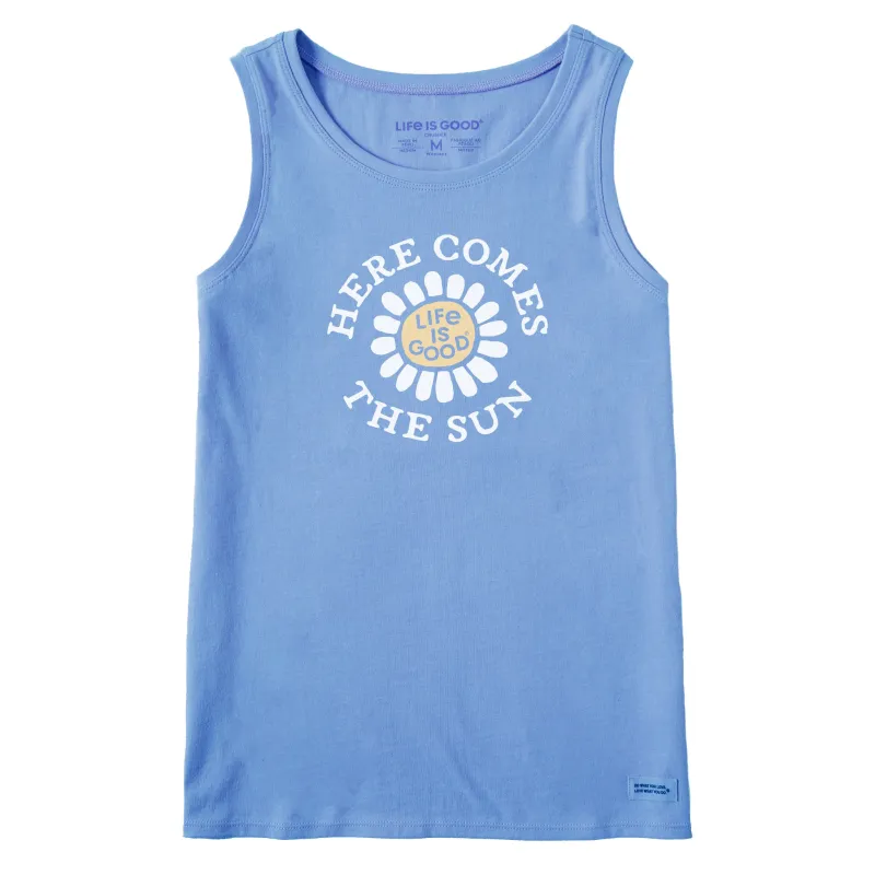 Women's Here Comes the Sun Flower Crusher Tank sold by Life is Good