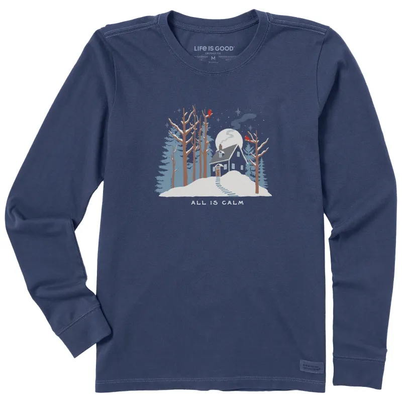 Women's Cottage on the Snowy Hill Long Sleeve Crusher Tee made by Life is Good