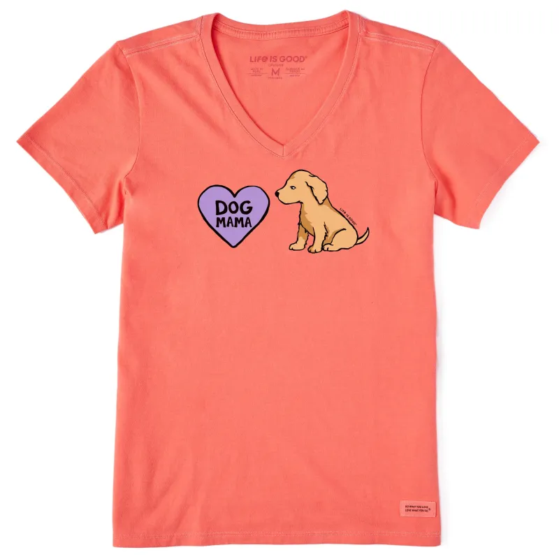 Women's Dog Mama Puppy Short Sleeve Vee sold by Life is Good