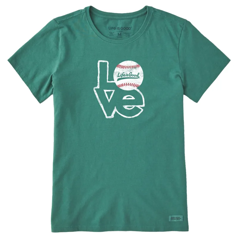 Women's Love Baseball Short Sleeve Crusher Tee sold by Life is Good
