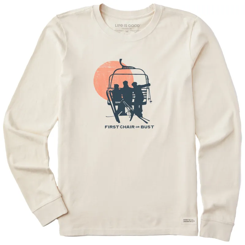 Women's First Chair or Bust Long Sleeve Crusher Tee made by Life is Good