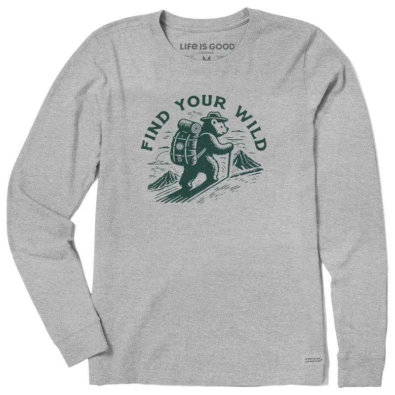 Women's Find Your Wild Bear Long Sleeve Crusher Tee made by Life is Good