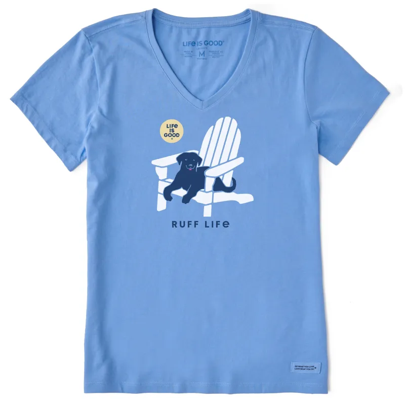 Women's Ruff Life Short Sleeve Crusher-LITE Vee sold by Life is Good