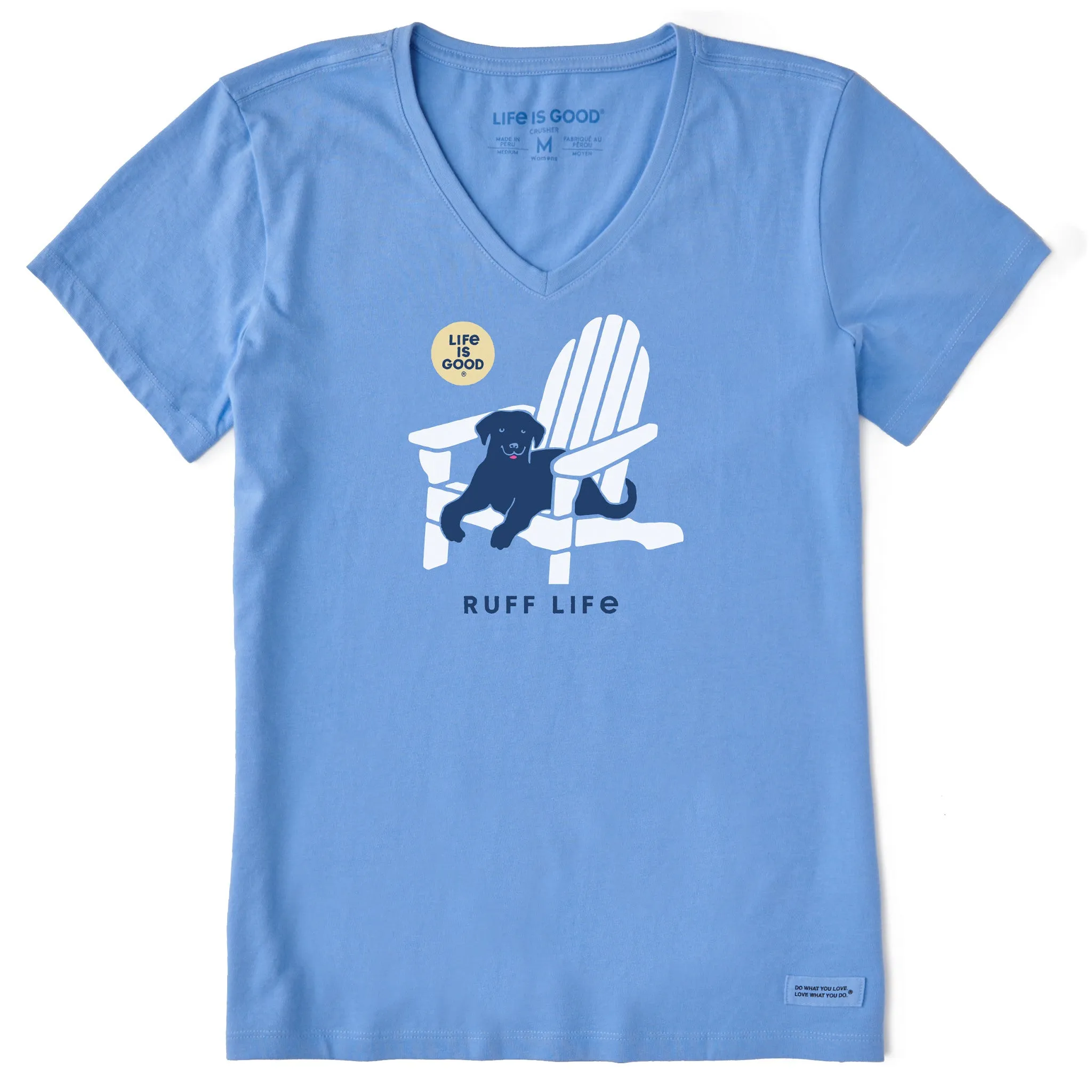 Women's Ruff Life Short Sleeve Crusher-LITE Vee sold by Life is Good