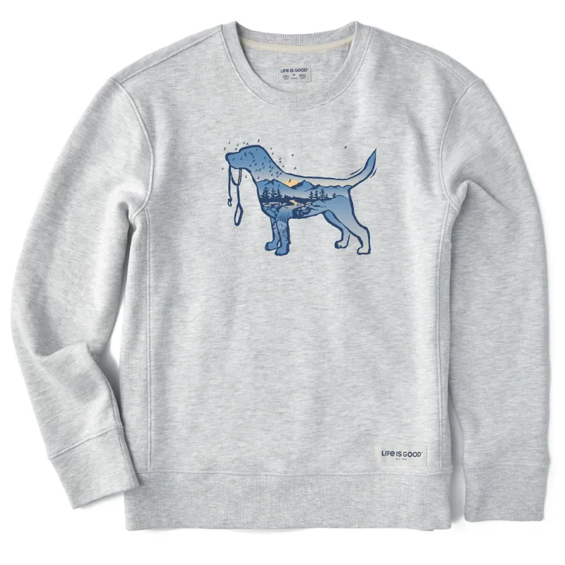 Women's Macro Micro Dogscape Simply True Crew sold by Life is Good