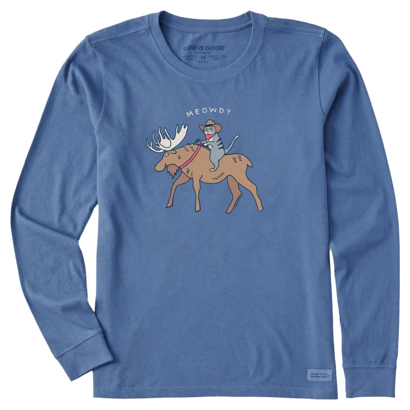 Women's Meowdy Long Sleeve Crusher Tee sold by Life is Good