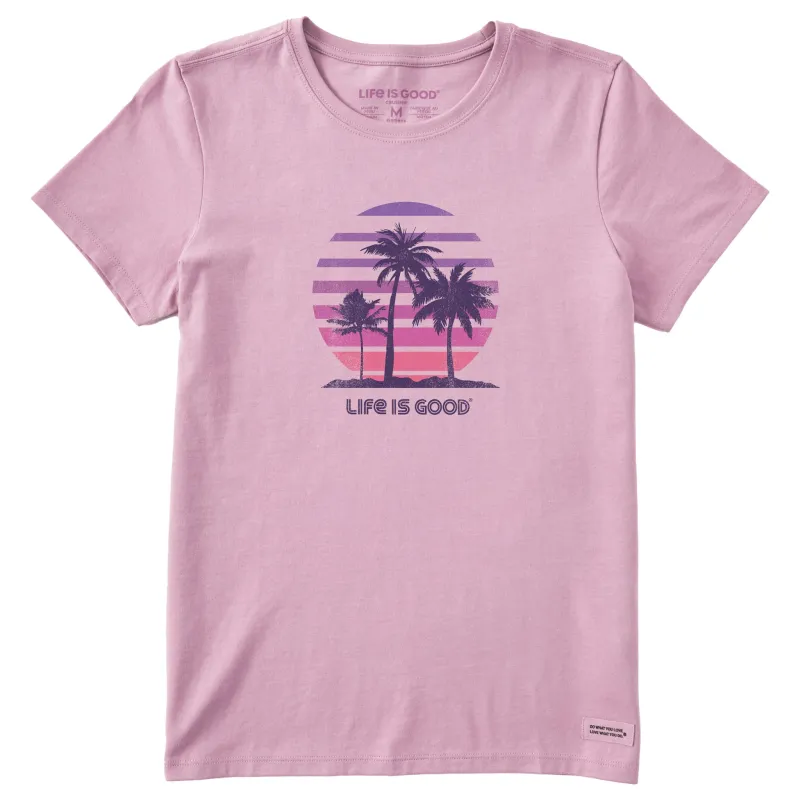 Women's 70's Retro Sun Palms Short Sleeve Tee sold by Life is Good
