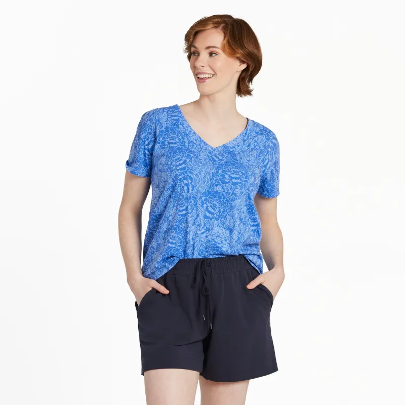 Women's Peony Pattern Crusher-LITE Easy Vee sold by Life is Good