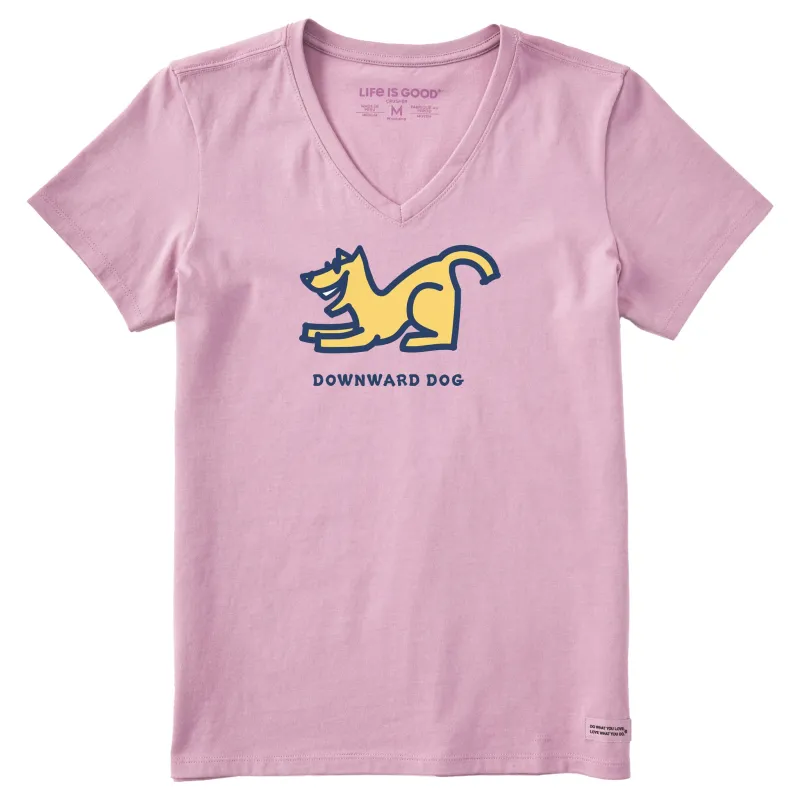 Women's Downward Dog Short Sleeve Crusher Vee sold by Life is Good