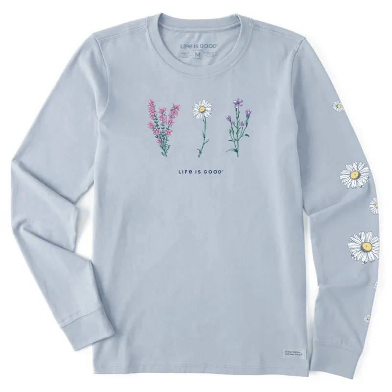 Women's Detailed Wildflowers Long Sleeve Crusher Tee sold by Life is Good