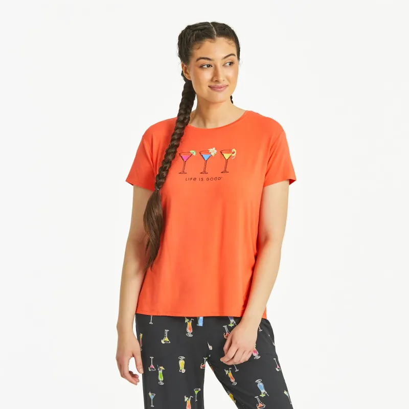 Women's Trio of Martinis Lightweight Sleep Tee sold by Life is Good