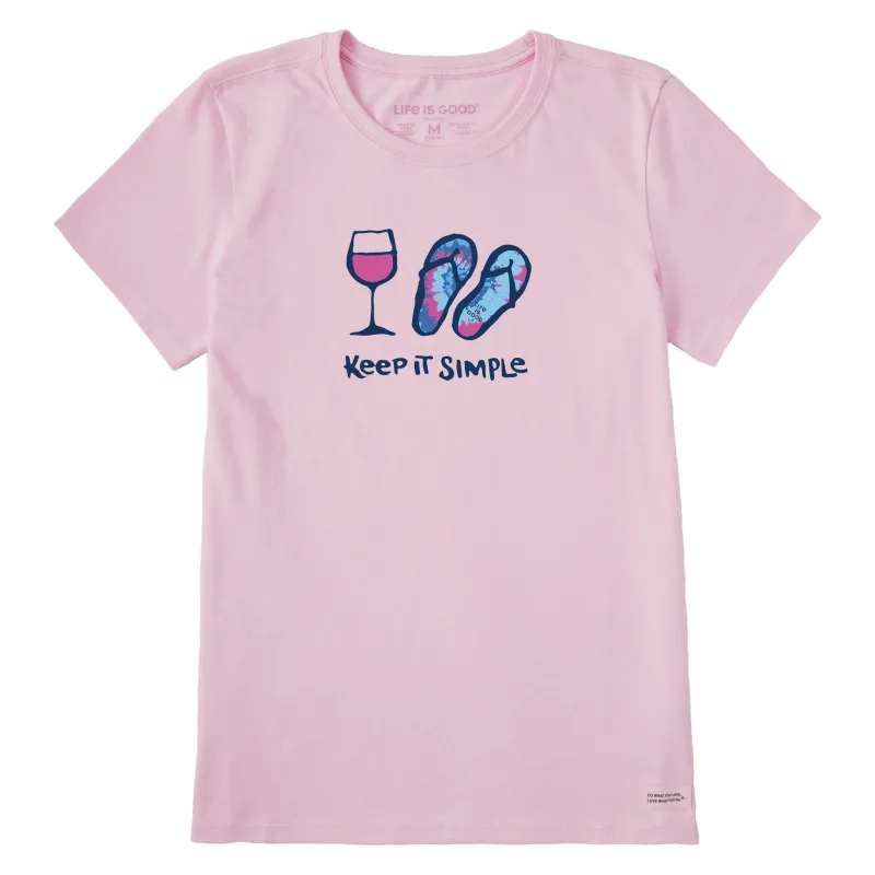 Women's Tie Dye Wine and Flip Flops Short Sleeve Crusher-LITE Tee sold by Life is Good