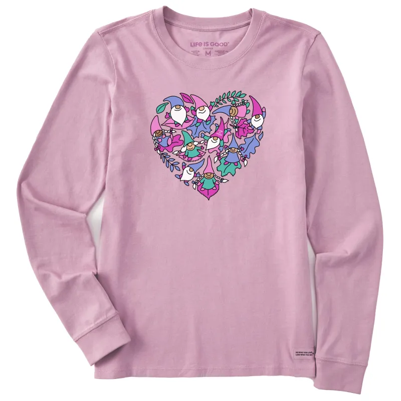 Women's Gnomes & Leaves Heart Long Sleeve Crusher Tee made by Life is Good