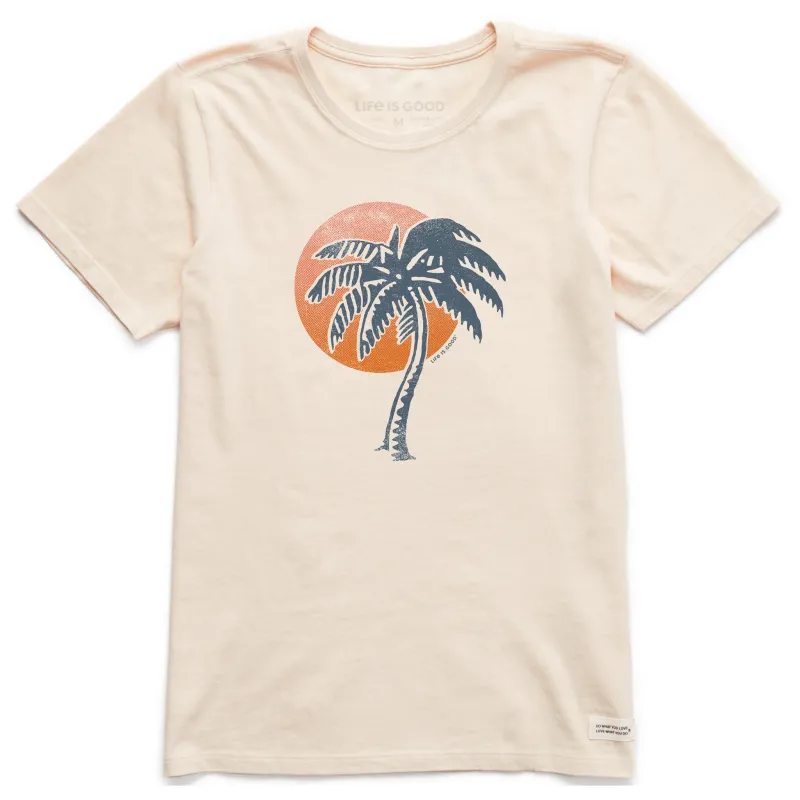 Women's Palm Tree Sunset Short Sleeve Crusher Tee sold by Life is Good