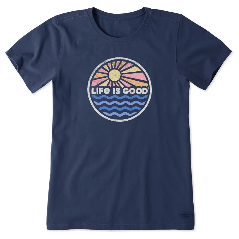Women's Life is Good Sunset on the Water Short Sleeve Tee sold by Life is Good