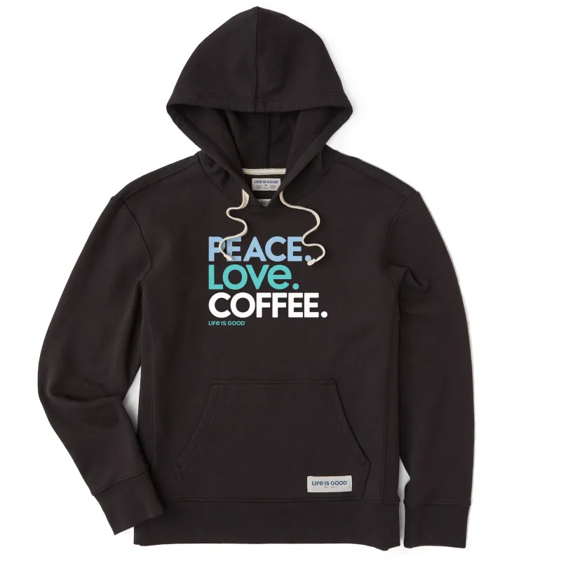 Women's Peace Love Coffee Simply True Fleece Hoodie sold by Life is Good