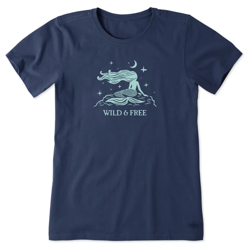 Women's Wild and Free Mermaid Short Sleeve Crusher Tee sold by Life is Good