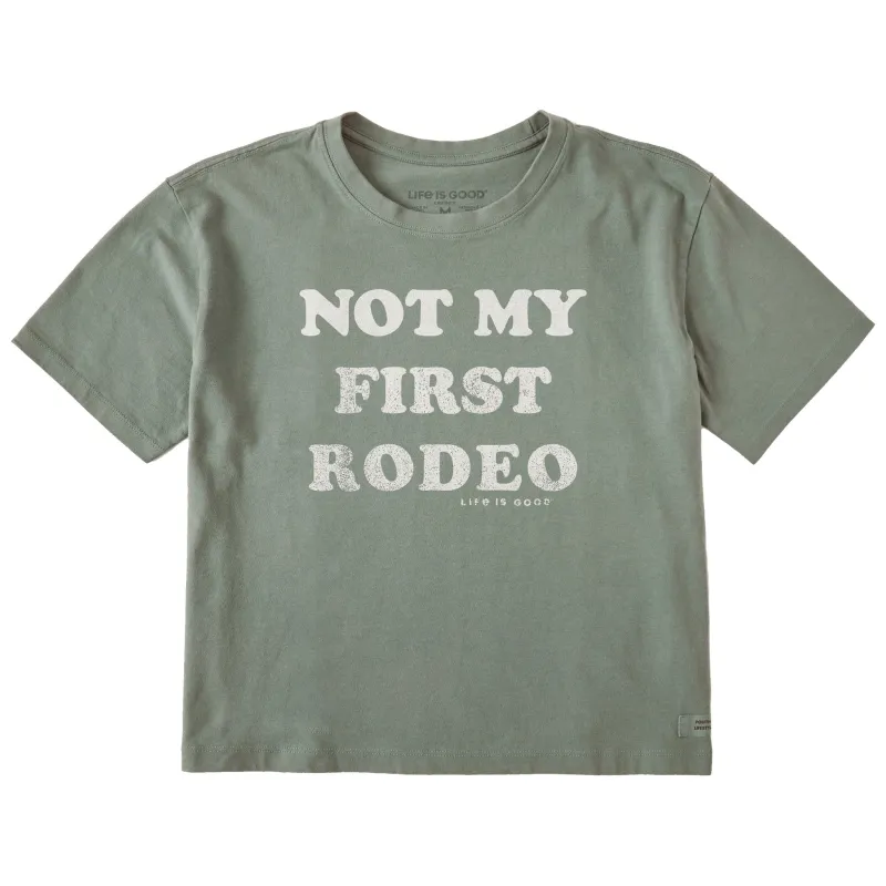 Women's Not My First Rodeo, At All Short Sleeve Crusher Boxy Tee sold by Life is Good
