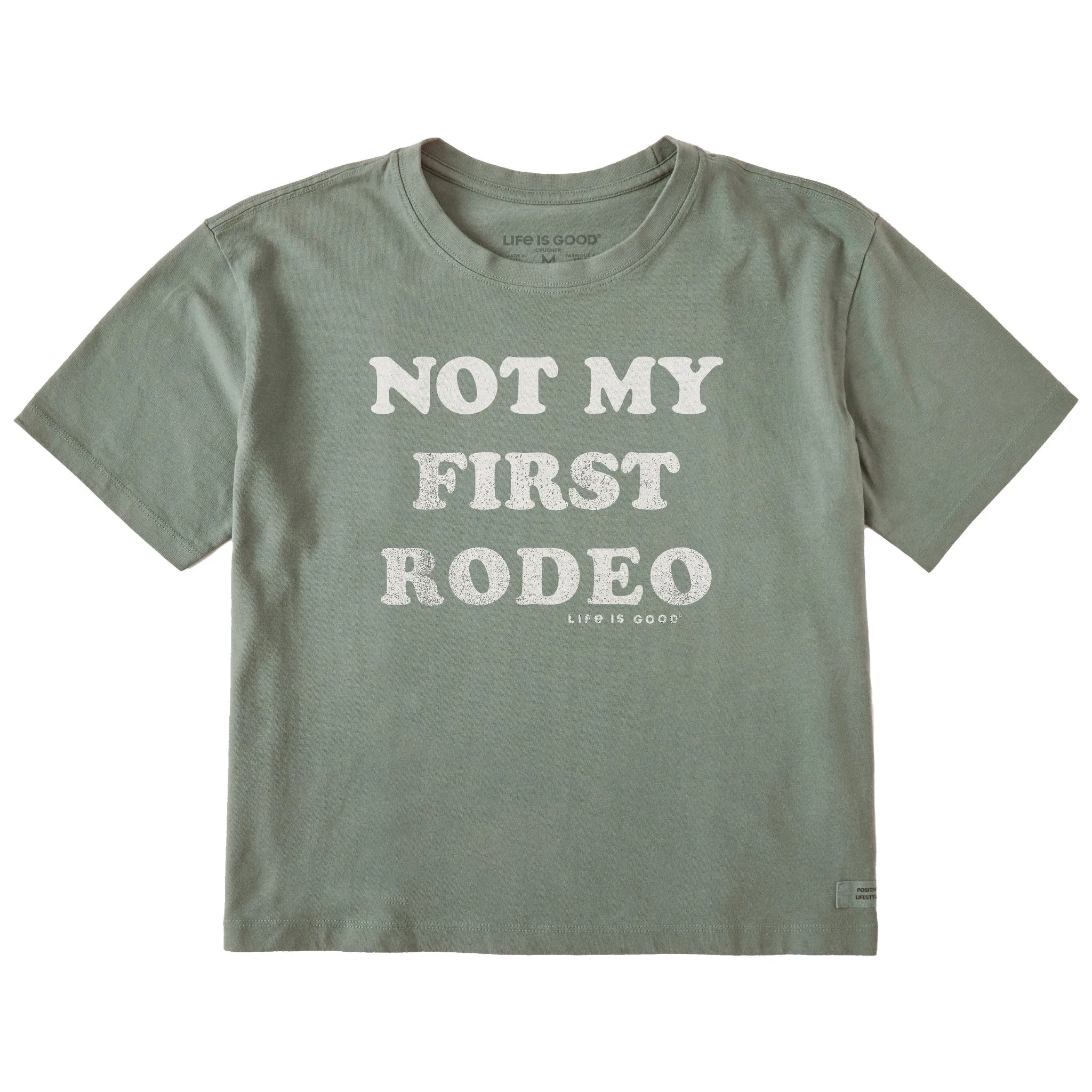 Women's Not My First Rodeo, At All Short Sleeve Crusher Boxy Tee sold by Life is Good product image thumbnail 3