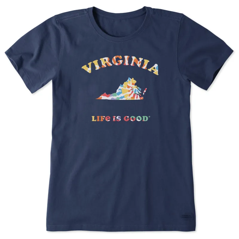 Women's Tie Dye Virginia Short Sleeve Crusher Tee made by Life is Good