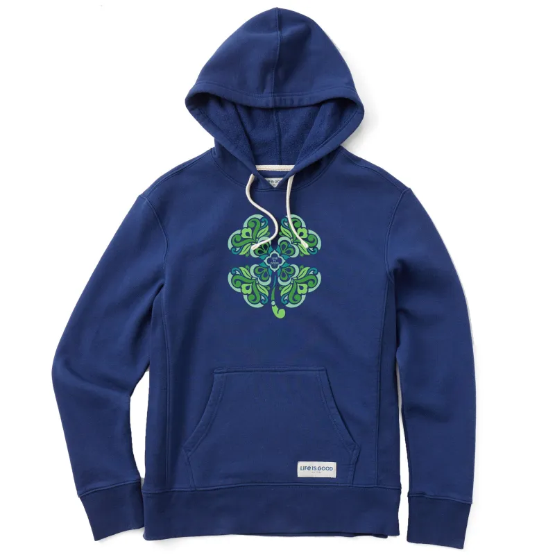 Women's 4 Leaf Clover Swirl Simply True Fleece Hoodie sold by Life is Good