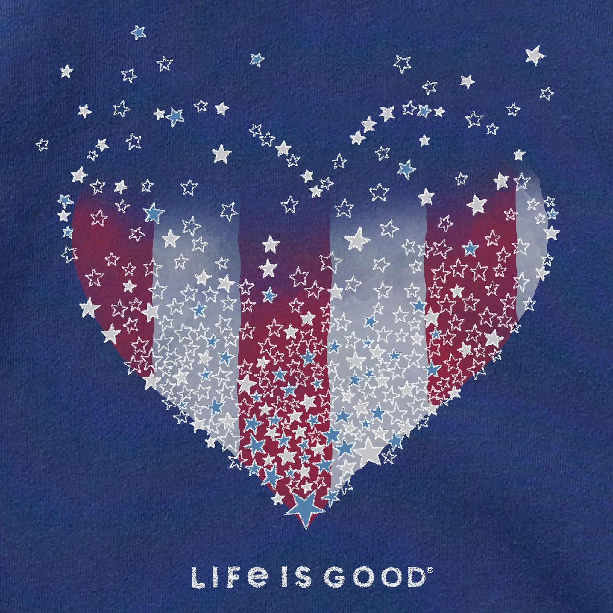 Women's Heart Stars and Stripes Simply True Fleece Crew sold by Life is Good product image thumbnail 2