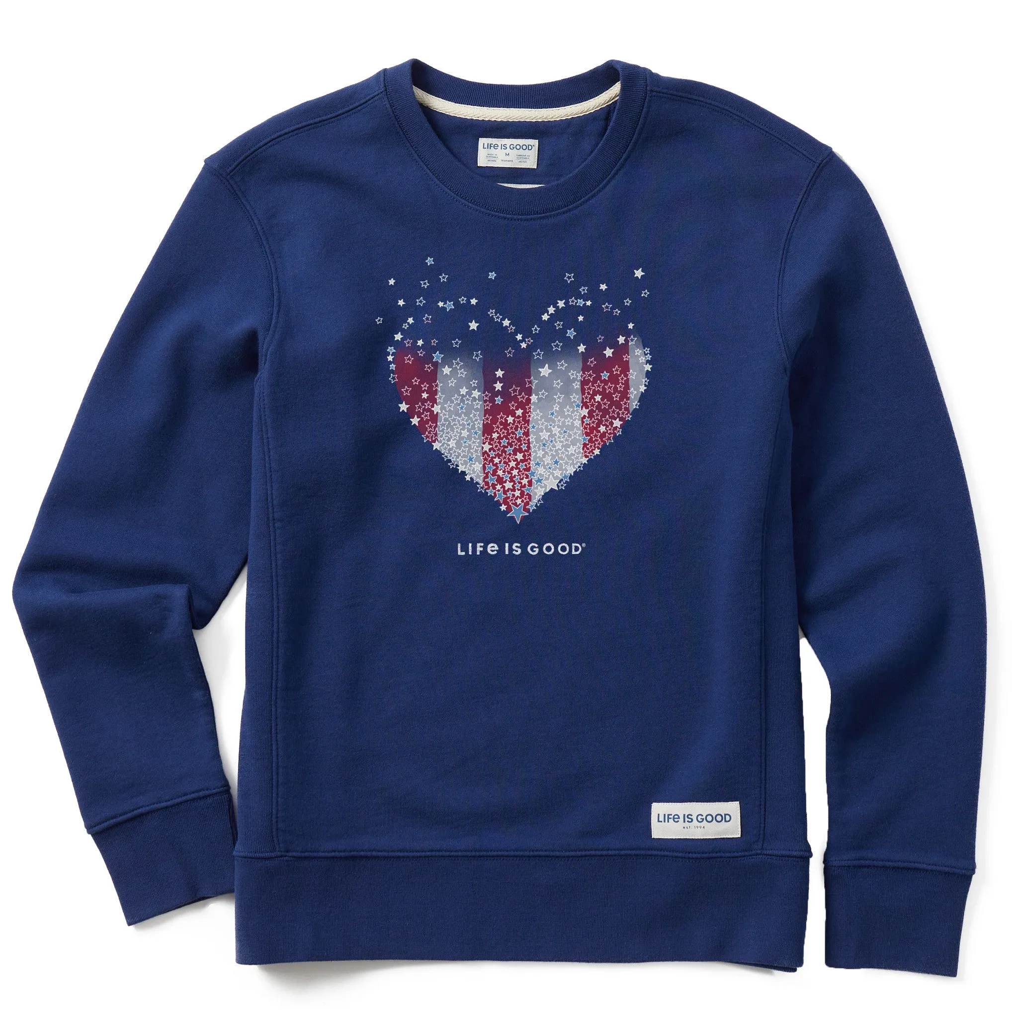 Women's Heart Stars and Stripes Simply True Fleece Crew sold by Life is Good product image thumbnail 3