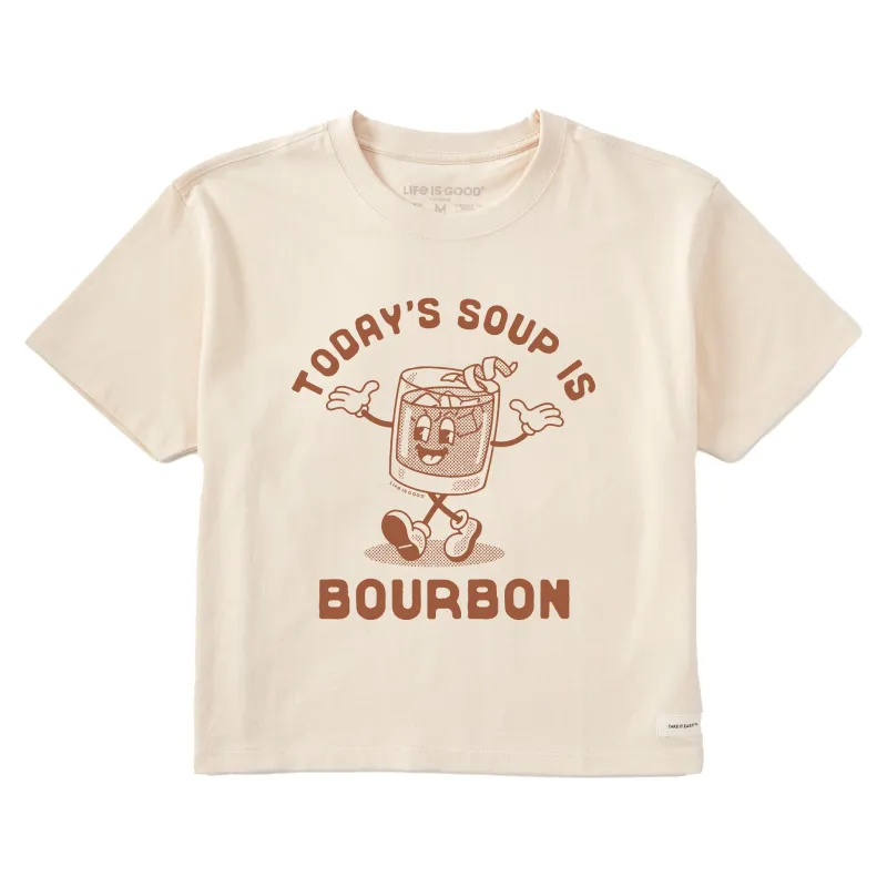 Women's Today's Soup is Bourbon Short Sleeve Crusher Boxy Tee sold by Life is Good