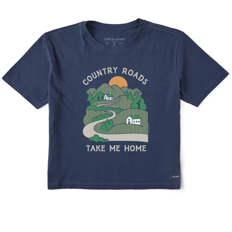 Women's Country Roads Take Me Home Short Sleeve Crusher Boxy Tee sold by Life is Good