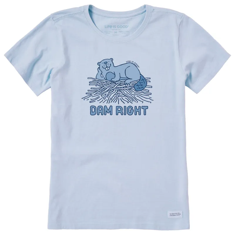Women's Dam Right Beaver Short Sleeve Crusher Tee sold by Life is Good