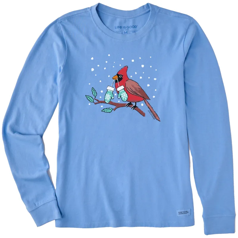 Women's Cardinal Mittens Long Sleeve Crusher Tee sold by Life is Good