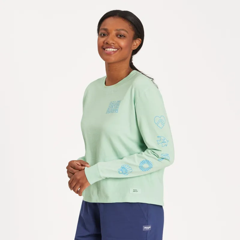 Women's Beach Icons Long Sleeve Crusher Boxy Tee made by Life is Good