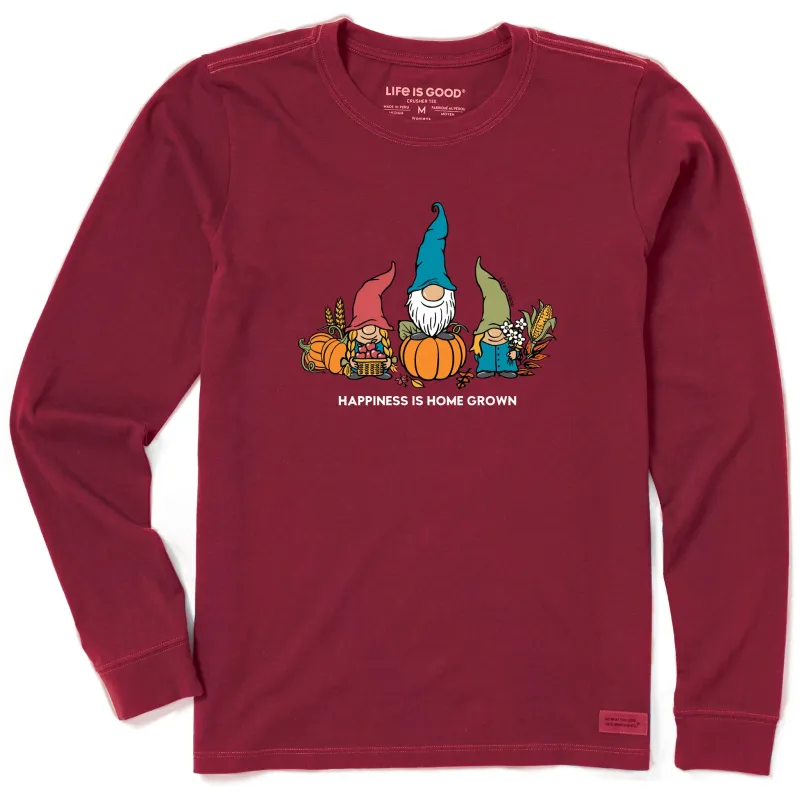 Women's Gnome Home Grown Long Sleeve Crusher Tee sold by Life is Good