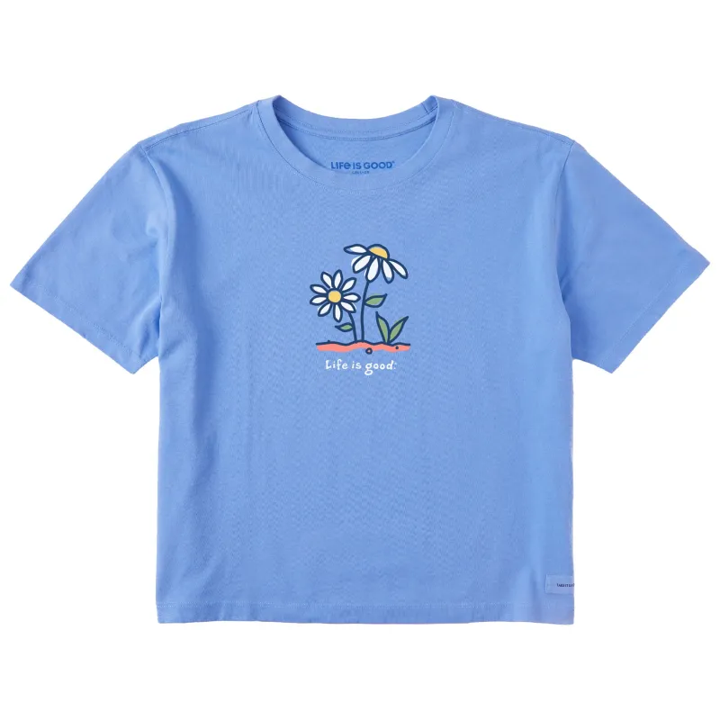Women's Daisy Garden Short Sleeve Crusher Boxy Tee sold by Life is Good