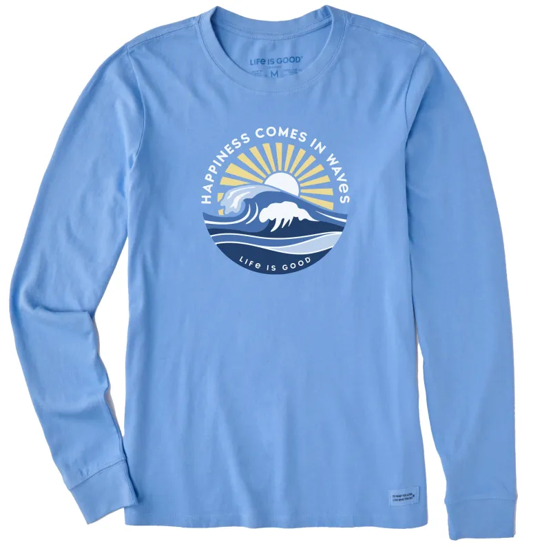 Women's Happy Waves Long Sleeve Crusher Tee made by Life is Good