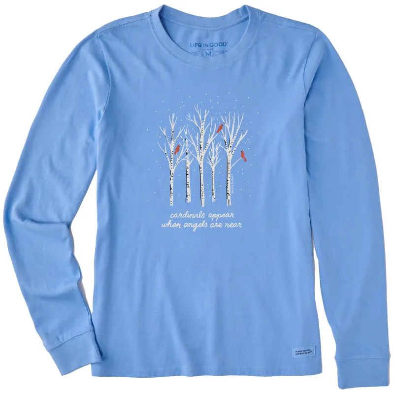 Women's Cardinals Appear Birch Trees Long Sleeve Crusher Tee sold by Life is Good