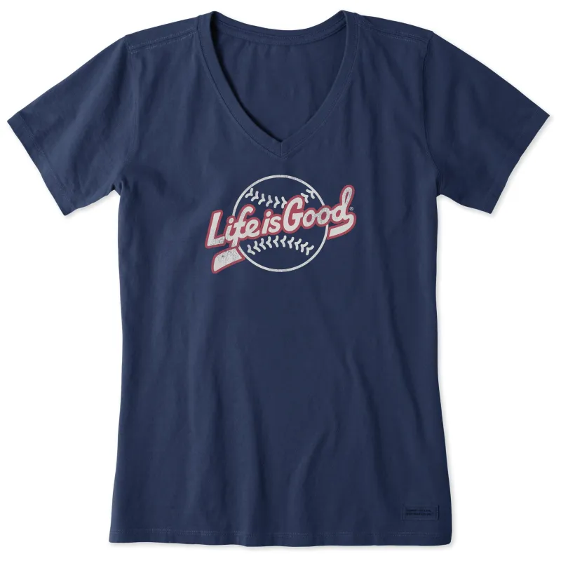 Women's Baseball Ballyard Short Sleeve Vee sold by Life is Good